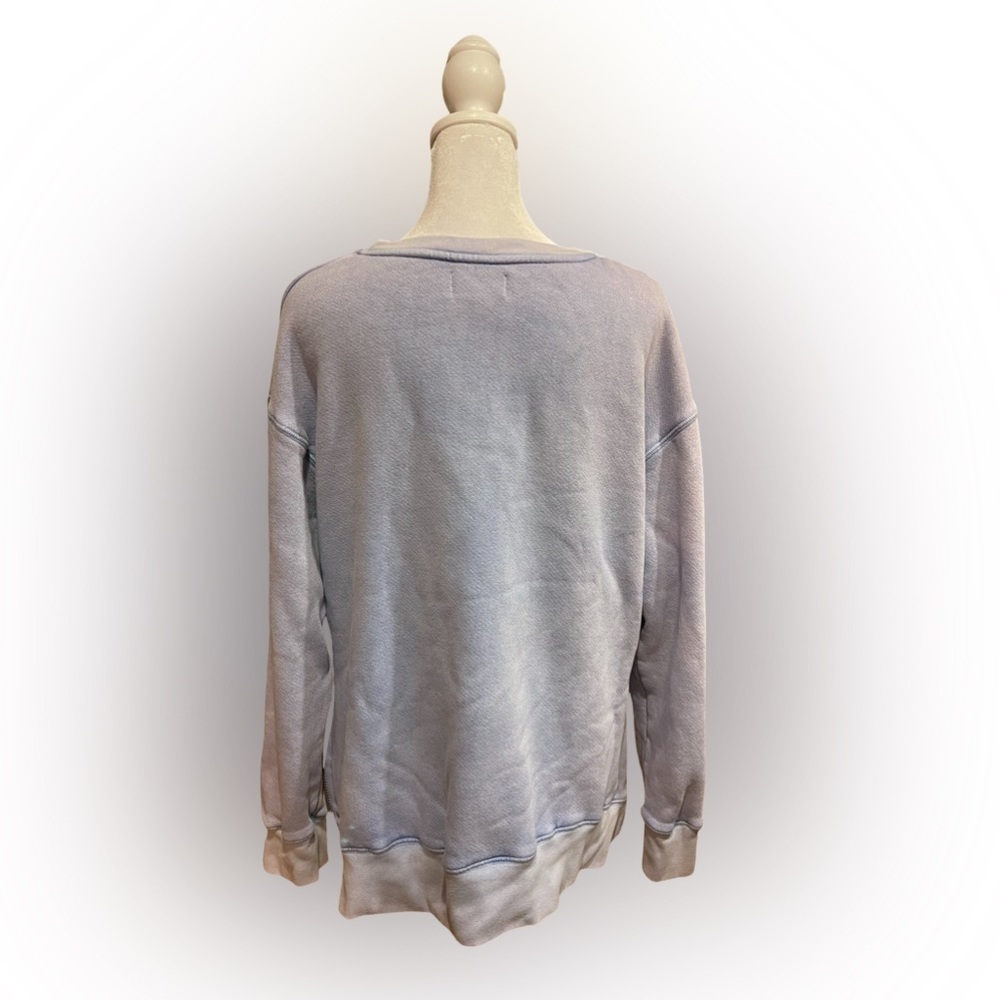 Sundry x Soulcycle SOUL Sweatshirt Zipper Sides Faded Overdye Blue Medium - Picture 4 of 8